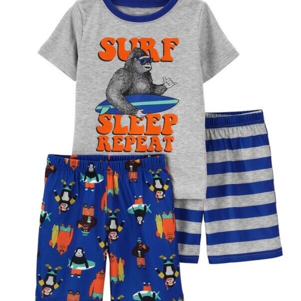 COPY - Carter's Boy 3 Piece Shortie Pajama Set  Surf Gorilla